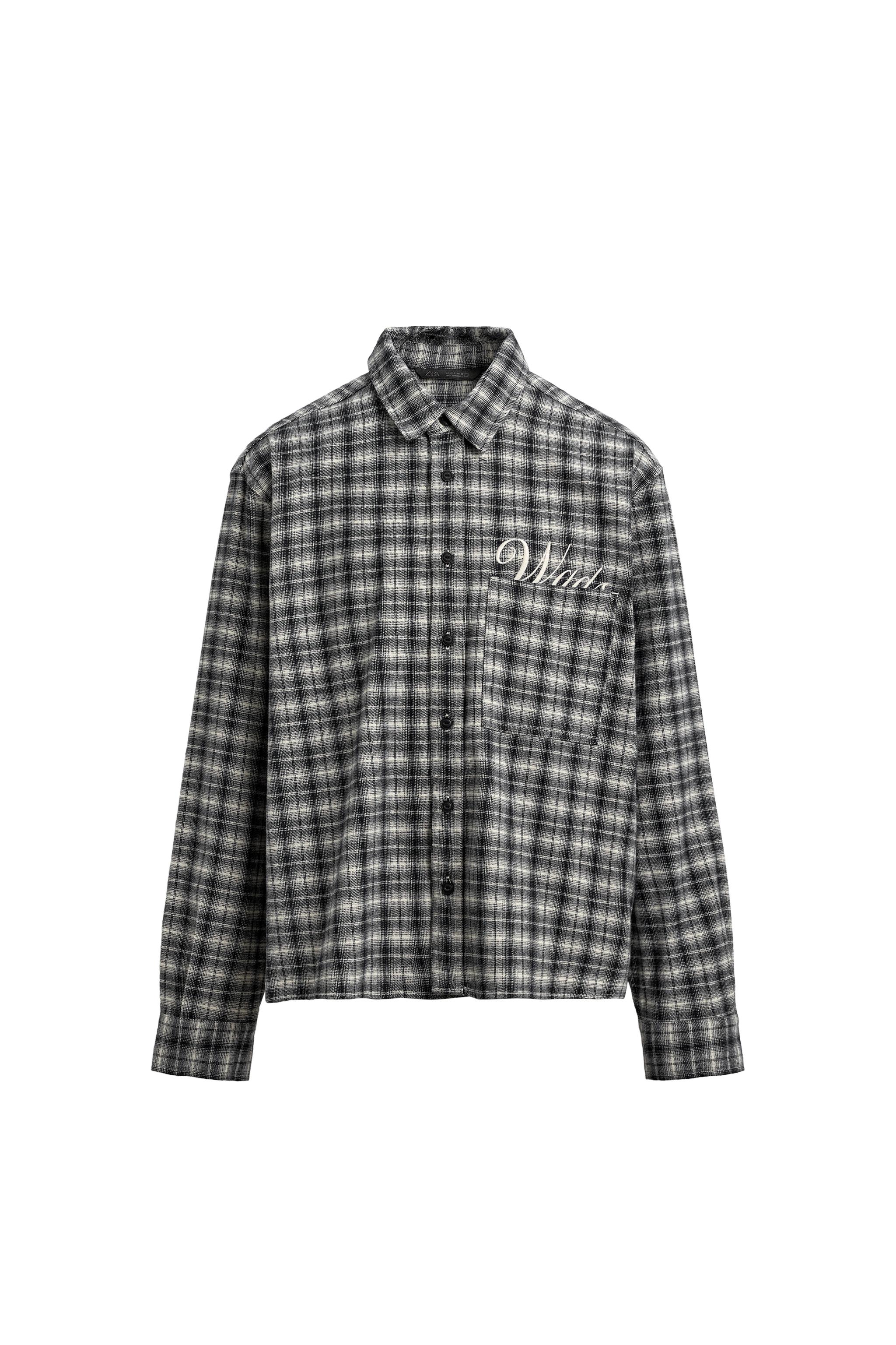 EMBROIDERED CHECK FLANNEL SHIRT