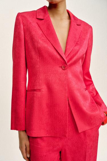 VESTE JACQUARD À ÉPAULETTES - Framboise de Zara - Image 2