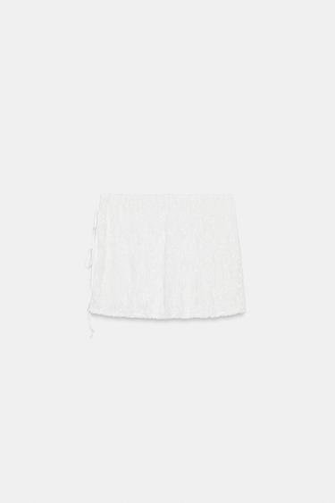 MINI SEQUIN SKIRT WITH BOWS - White by Zara - Image 5