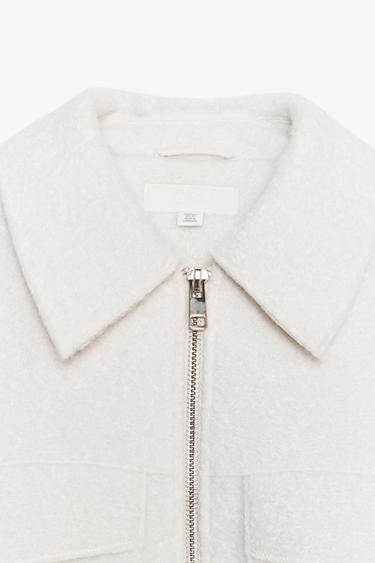VESTE BOUCLETTE POCHES PLAQUÉES - Écru de Zara - Image 7