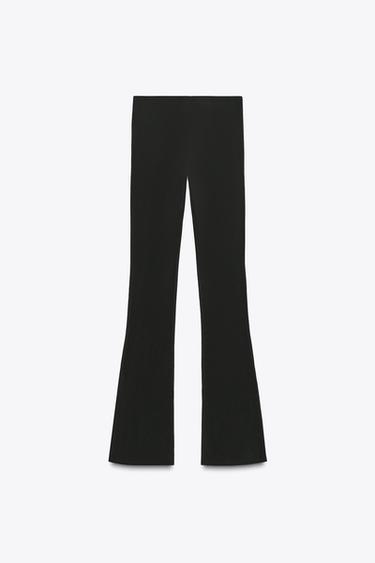 FLARE LEGGINGS WITH BUTTON HEMS - Black by Zara - Image 6