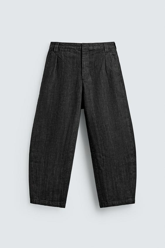 バレルフィットデニムチノパンツ - グレー | ZARA Japan / 日本