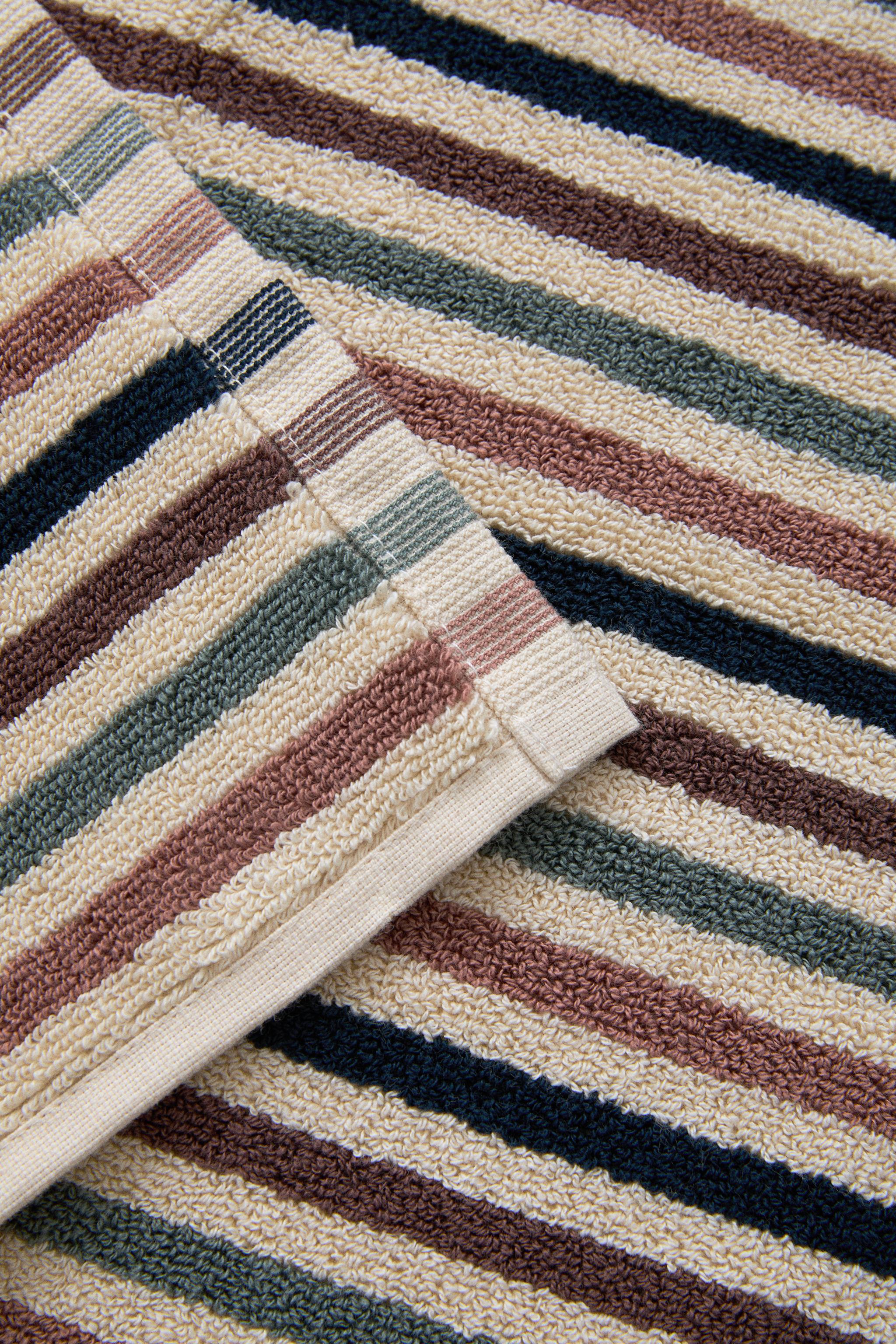 DUSTY TONE STRIPED BATH MAT