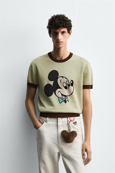 Zara HARRY LAMBERT FOR ZARA X DISNEY 米老鼠針織 T 恤 - 黃色