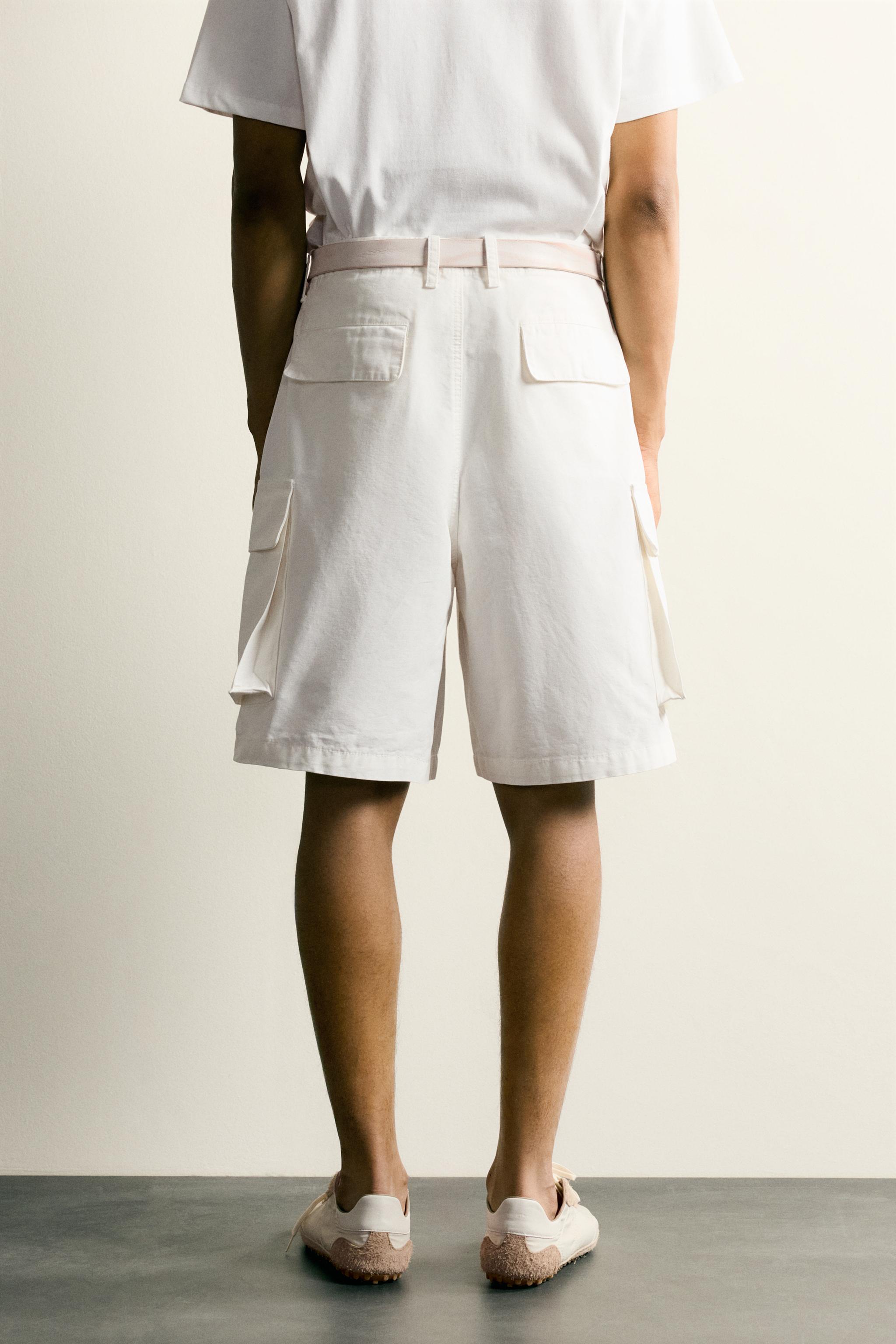 RELAXED FIT CANVAS CARGO SHORTS