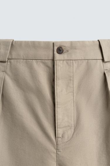 BERMUDA EN LYOCELL ET COTON À PLIS - Beige chiné de Zara - Image 7
