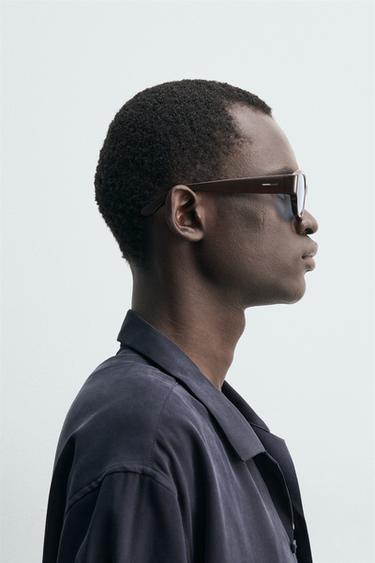 LUNETTES DE SOLEIL RECTANGULAIRES - Marron de Zara - Image 1