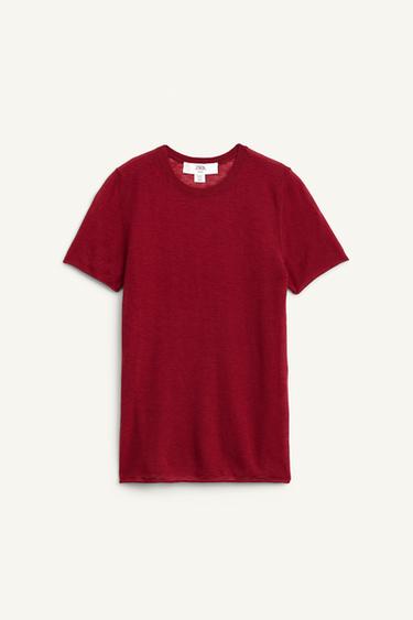 Zara 100% WOOL KNIT TOP LIMITED EDITION - Wine
