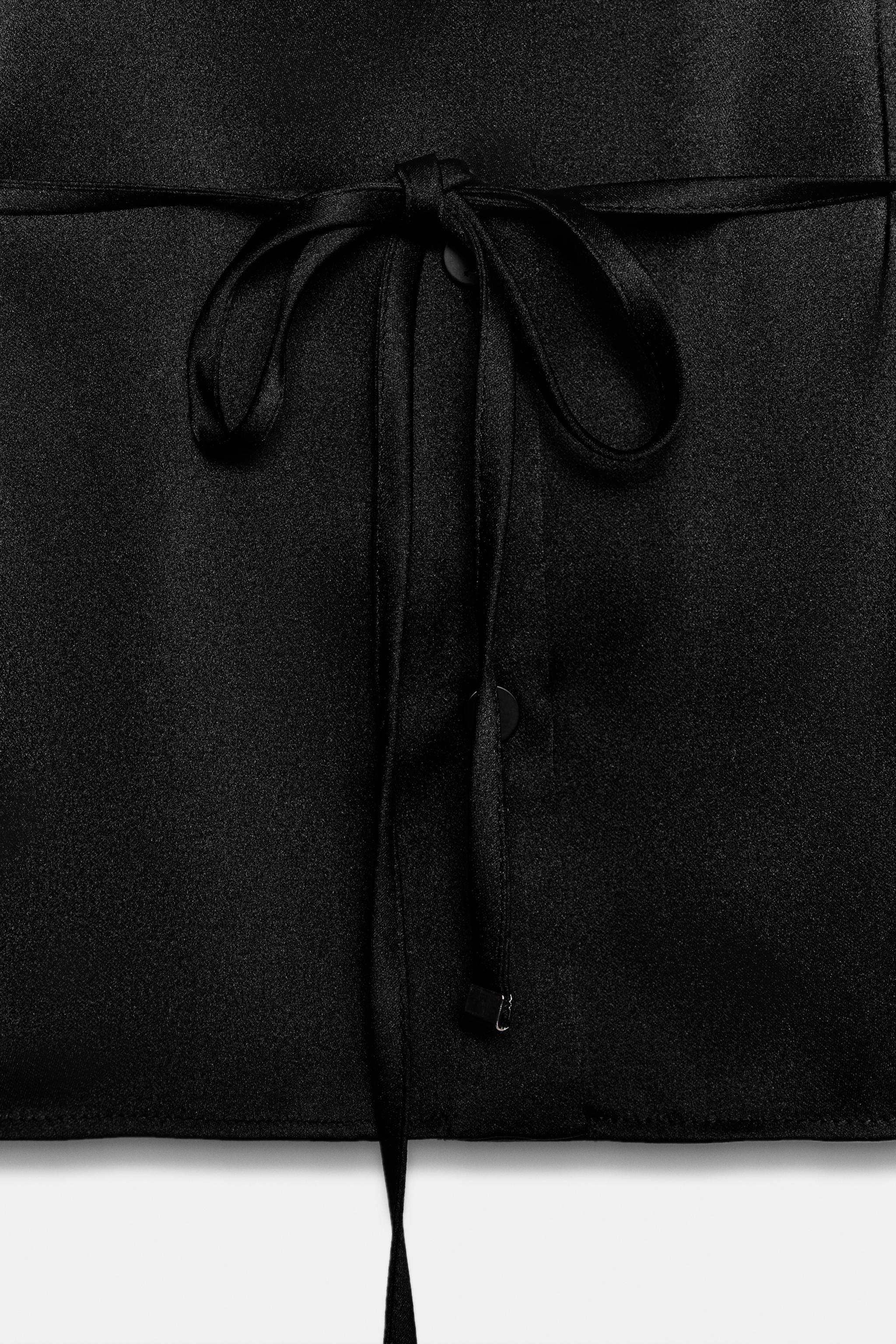 Женские рубашки Zara SATIN BELTED SHIRT — фото 3