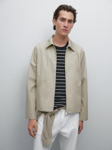 Zara Water-repellent fabric jacket - Sand
