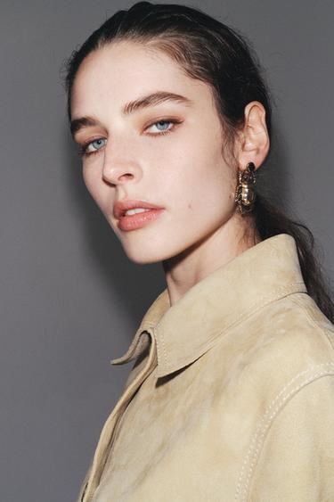 MAXI BEETLE EARRINGS - Golden by Zara