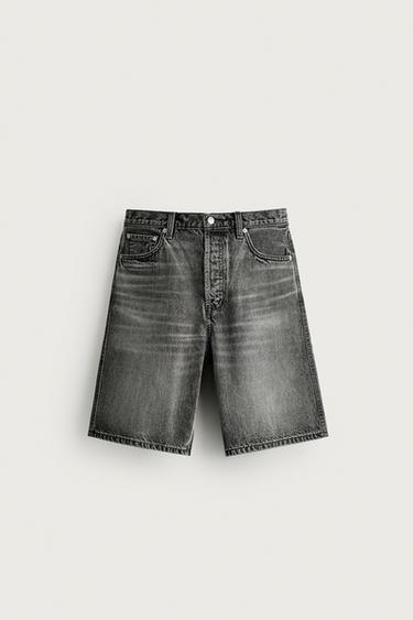 Zaras DENIMSHORTS STRAIGHT FIT - Grå medel