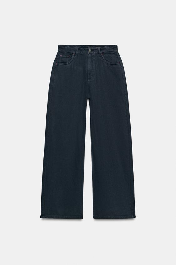 JEANS ZW COLLECTION PESPUNTES CONTRASTE TIRO ALTO - Marino de Zara - Imagen 0