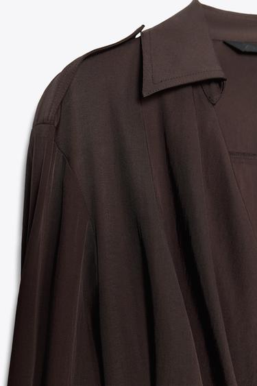 BELTED WRAP MIDI DRESS - Brown by Zara - Image 7