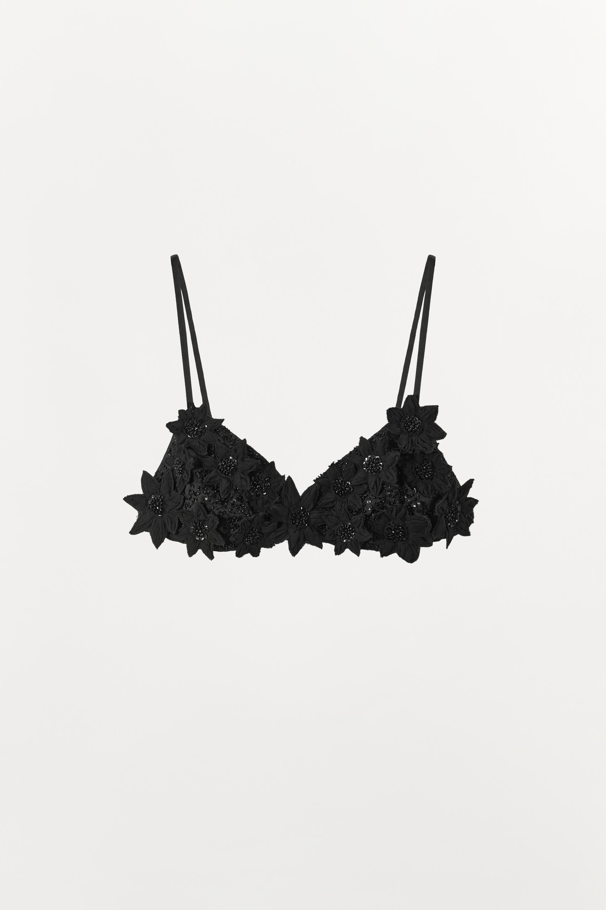 BRASSIÈRE FLEURS EN RELIEF ET FANTAISIE