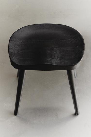 Zara PINE WOOD STOOL - Black