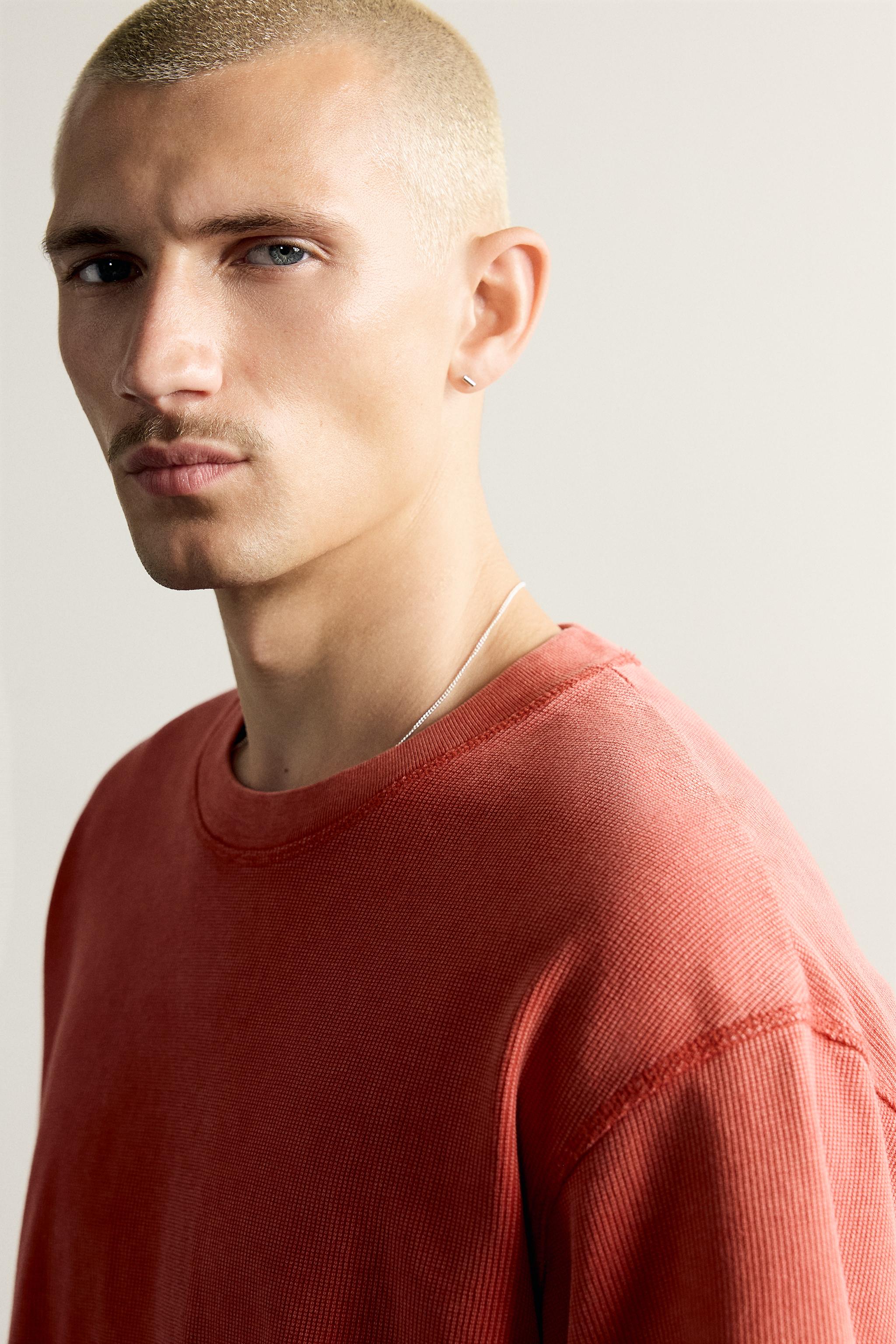 Zara YIKAMA EFEKTLİ GOFRE KUMAŞ T-SHIRT görsel 5