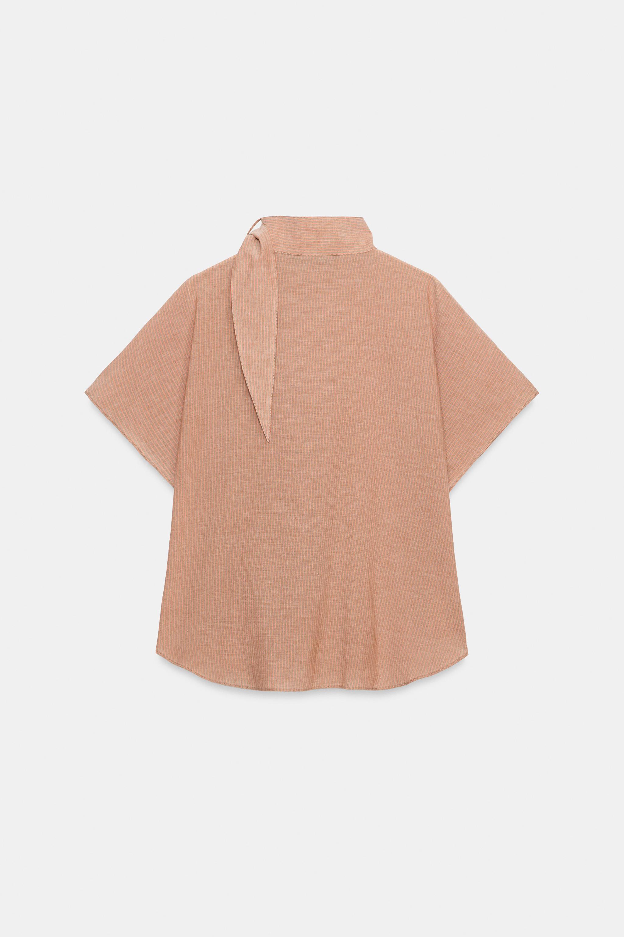 Женские рубашки Zara FROG FASTENING SHIRT ZW COLLECTION — фото 6