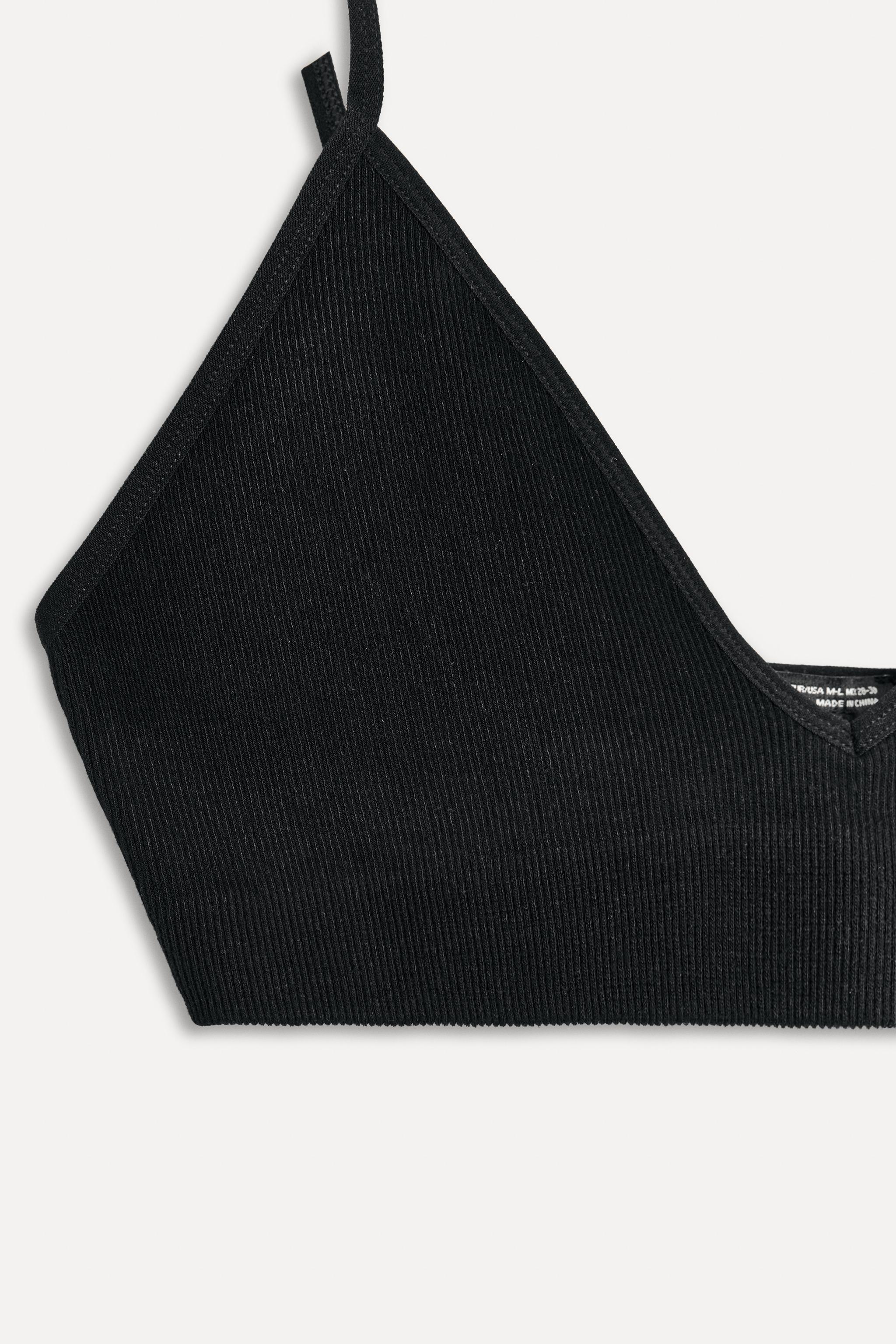 ZARA シームレス リブ ブラレット 50TH ANNIVERSARY 8779/542 シームレス リブ ブラレット 50TH ANNIVERSARY - ブラック