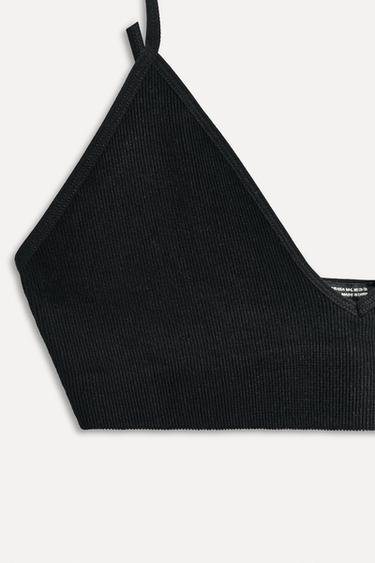 SEAMLESS RIBBED BRALETTE 50TH ANNIVERSARY - Black by Zara - Image 4