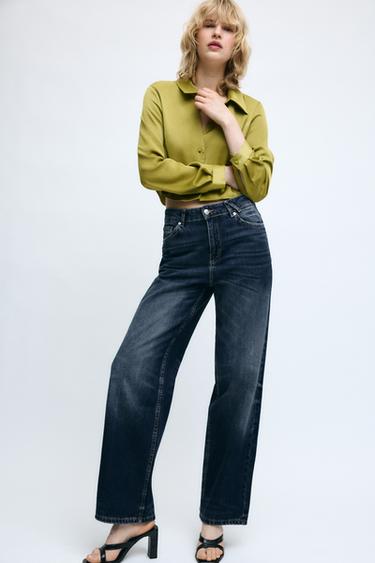 CAMISA SATINADA - Khaki de Zara