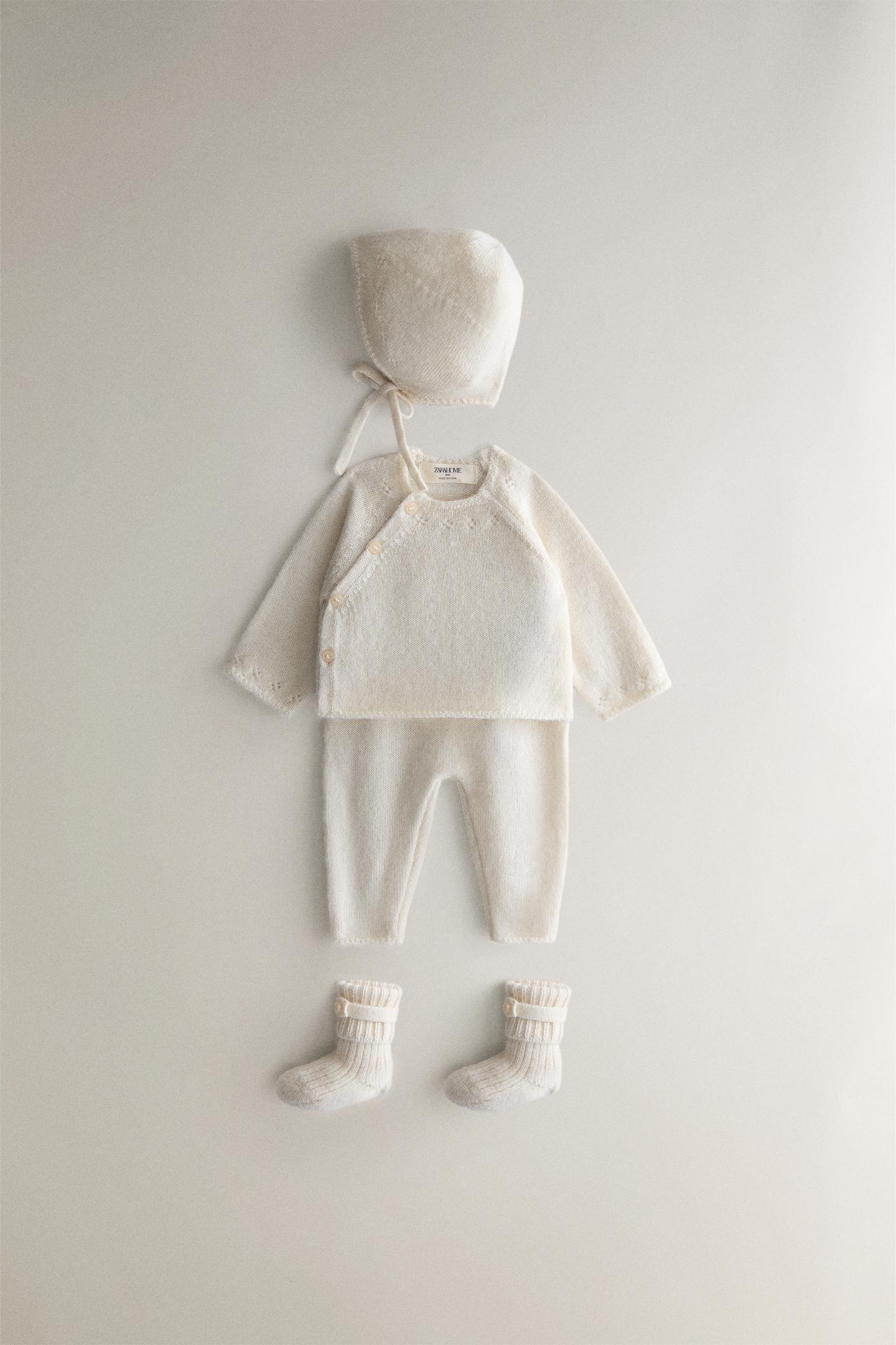 Детские пинетки Zara Baby Alpaca Booties, цвет: Устричный белый — фото 4