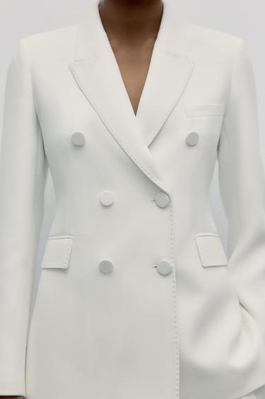 BLAZER CRUZADA  ZW COLLECTION - Crudo de Zara