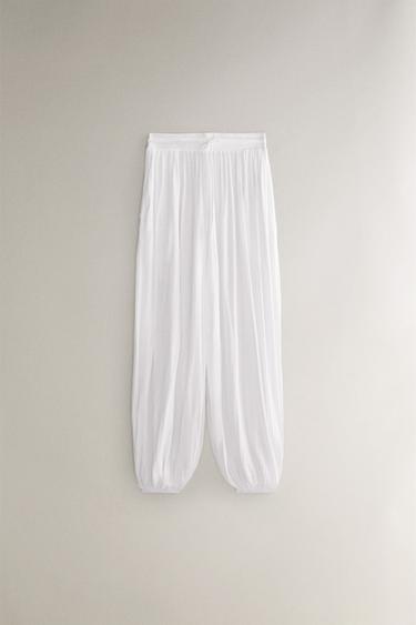 COTTON TROUSERS - White by Zara