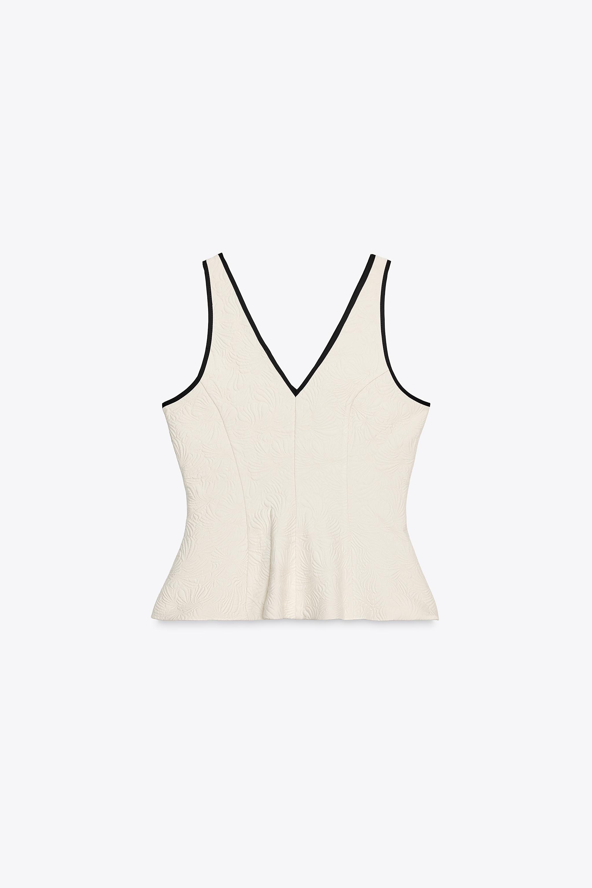 JACQUARD PEPLUM TOP
