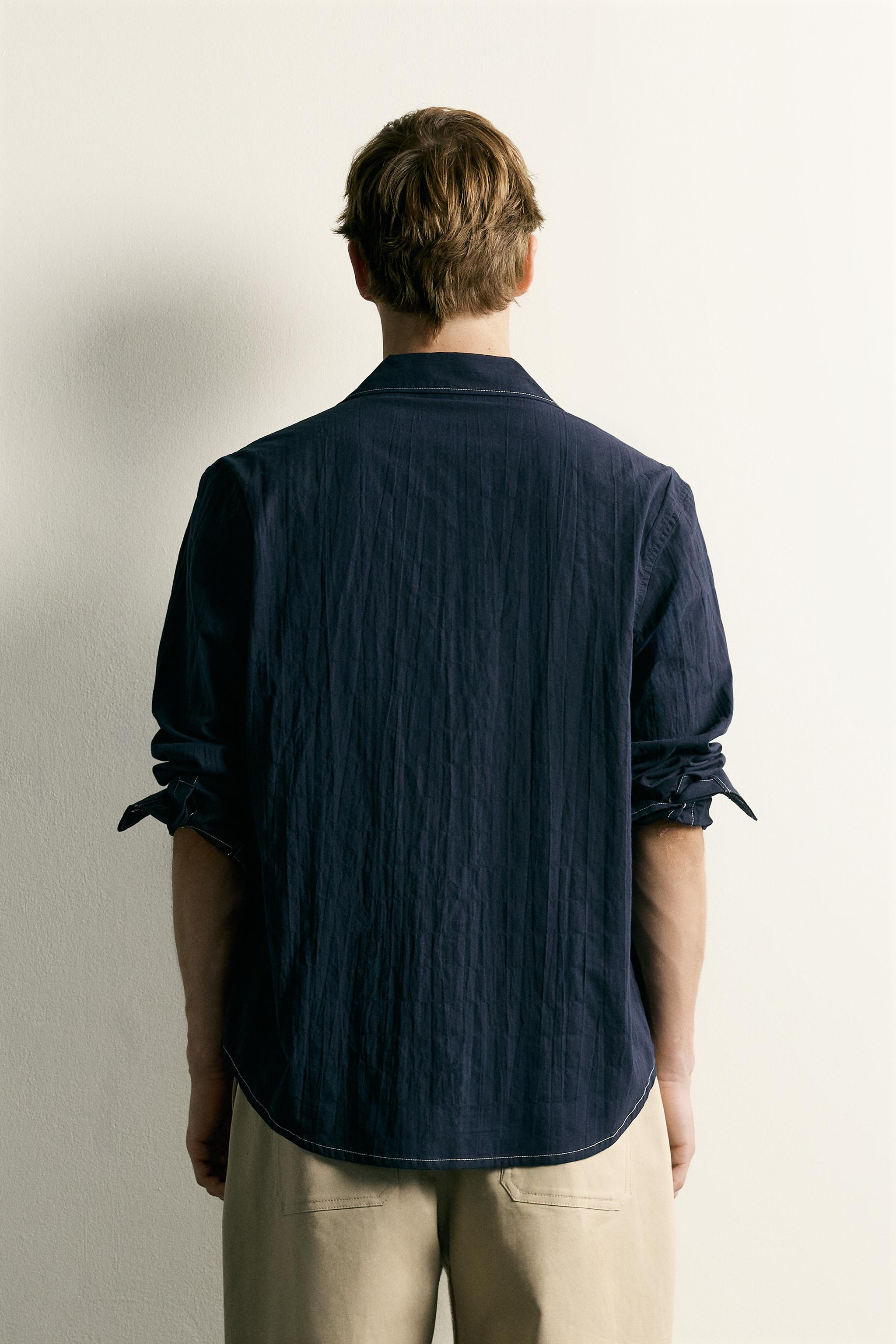 TEXTURED RELAXED FIT SHIRT WITH FROG FASTENINGS