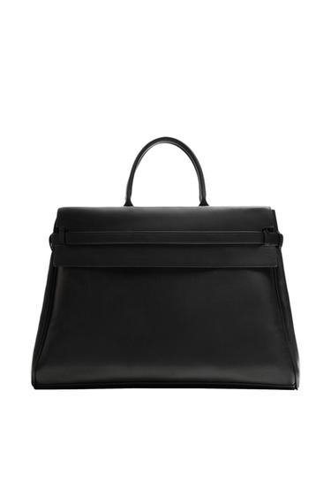 SAC À MAIN EN CUIR - Noir de Zara