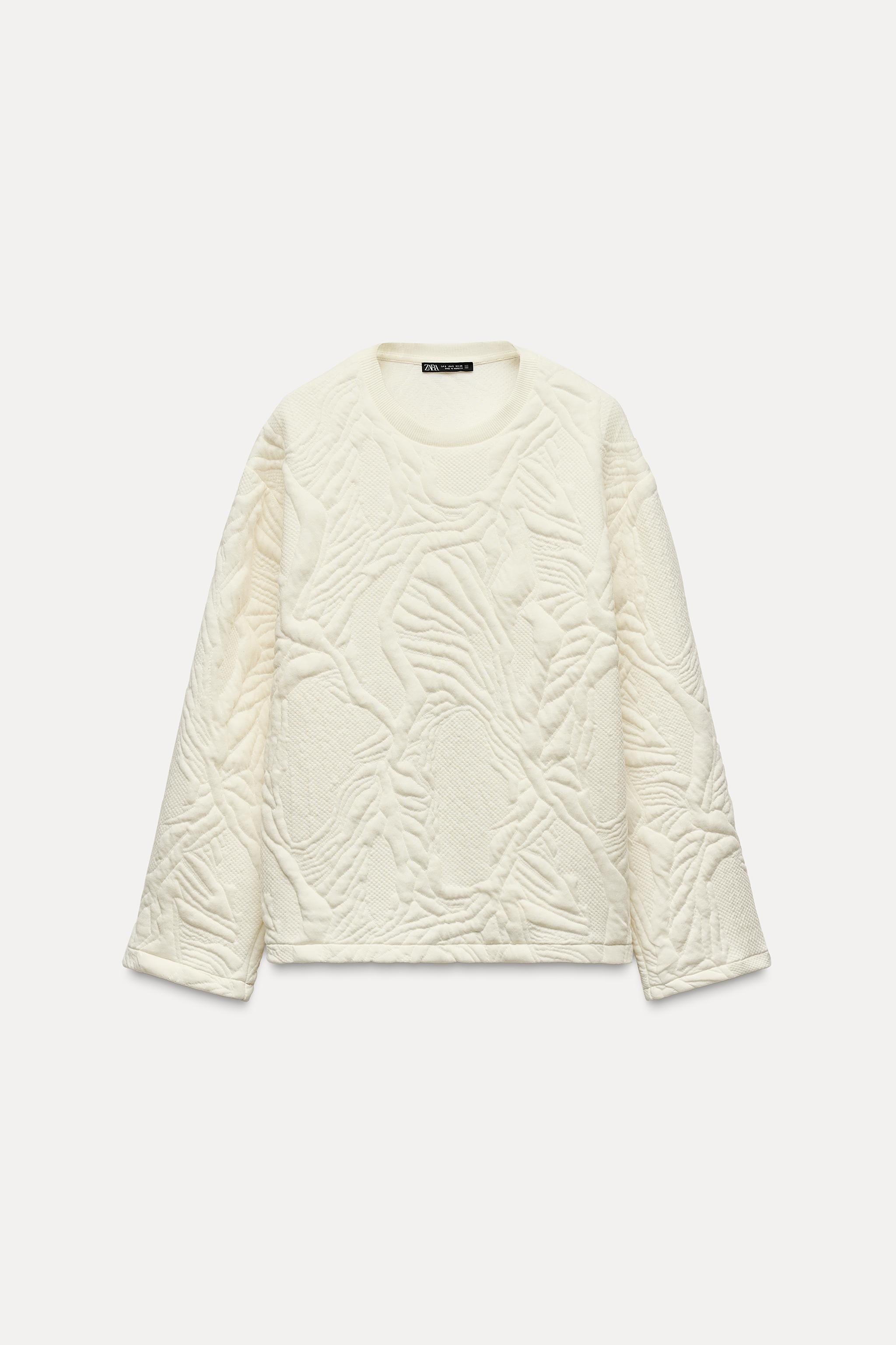 Zara quilted jacquard sweatshirt sale