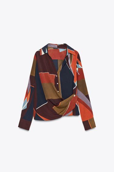CHEMISE IMPRIMÉE CROISÉE - Multicolore de Zara - Image 5
