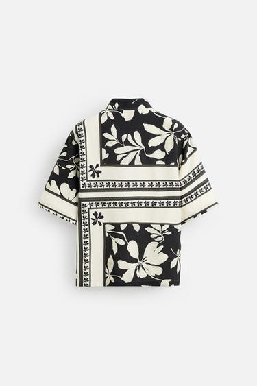 CHEMISE À IMPRIMÉ COMBINÉ - Noir de Zara - Image 10