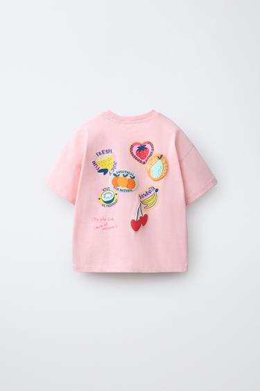STICKER PRINT T-SHIRT - Light pink by Zara