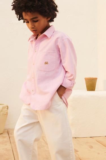 CHEMISE OXFORD BRODÉ ÉDITION LIMITÉE - Rose de Zara - Image 0