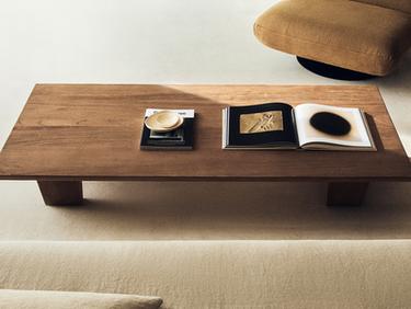ELM WOOD CENTER TABLE/ COFFEE TABLE — Light beige 1