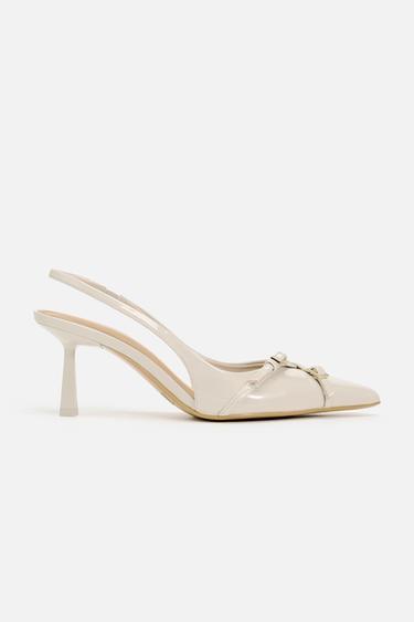 ZAPATO TACÓN HEBILLAS - Crudo de Zara