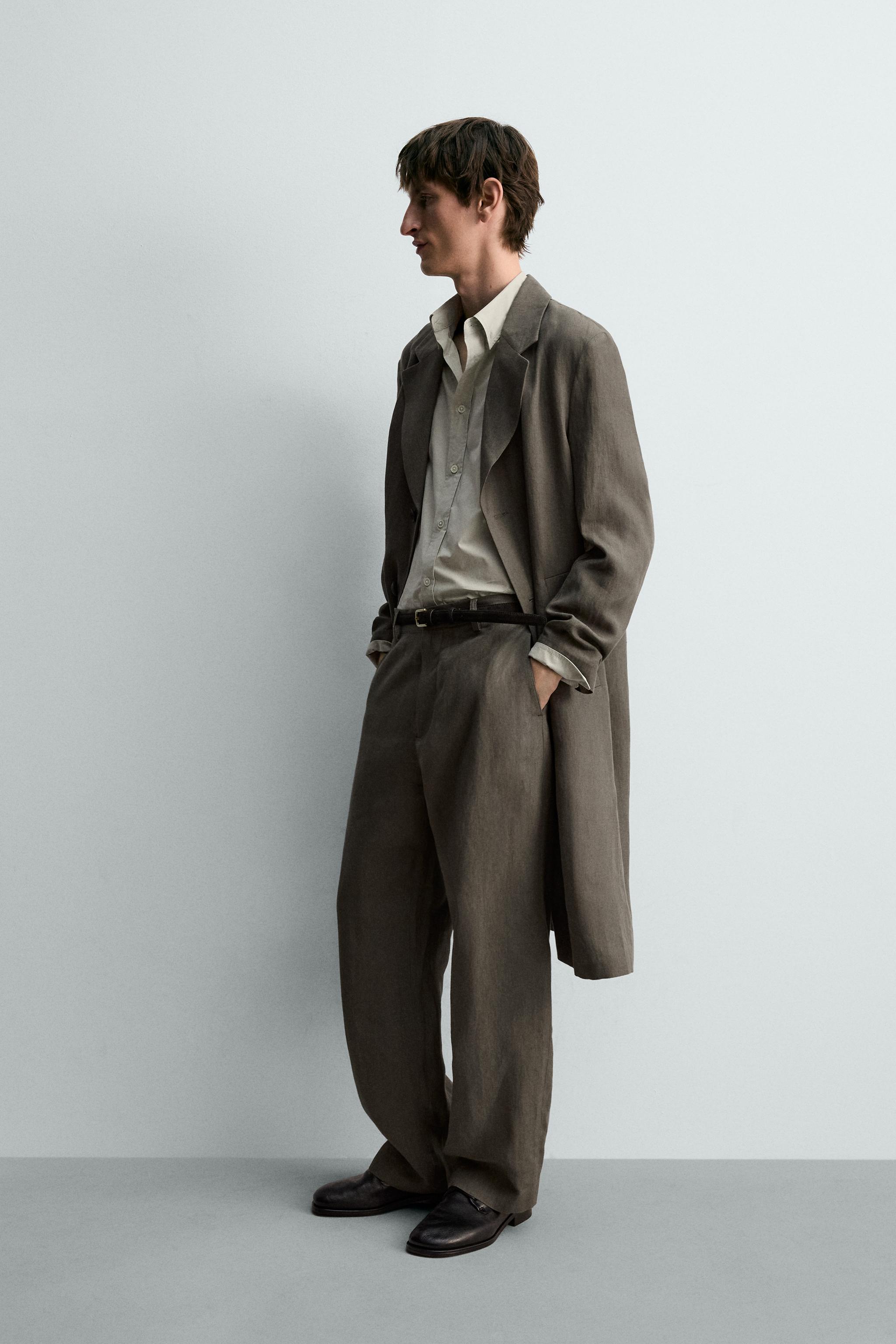 100% LINEN STRAIGHT FIT PANTS