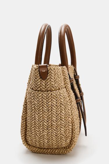 SAC À MAIN TRESSÉ - Beige clair de Zara - Image 4