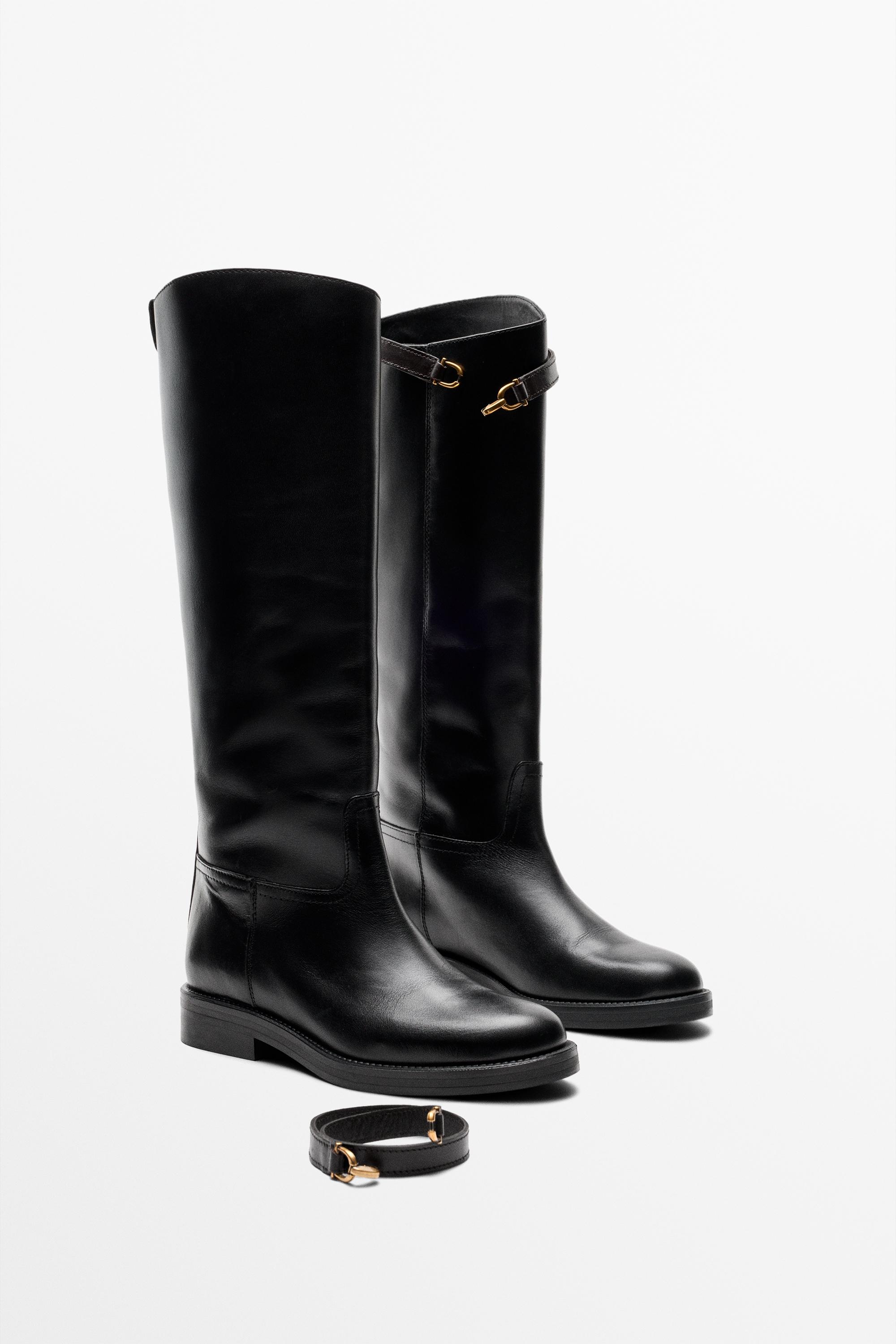 Leather riding boots