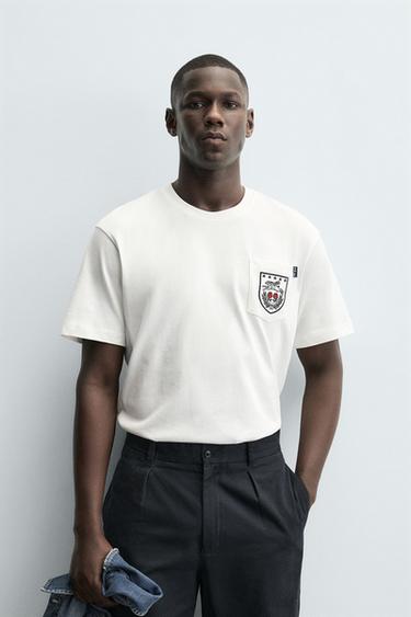 Zara RABBIT PATCH T-SHIRT - Oyster-white