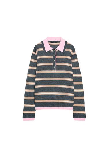 STRIPED COMBINED KNIT POLO SHIRT - Multicoloured by Zara