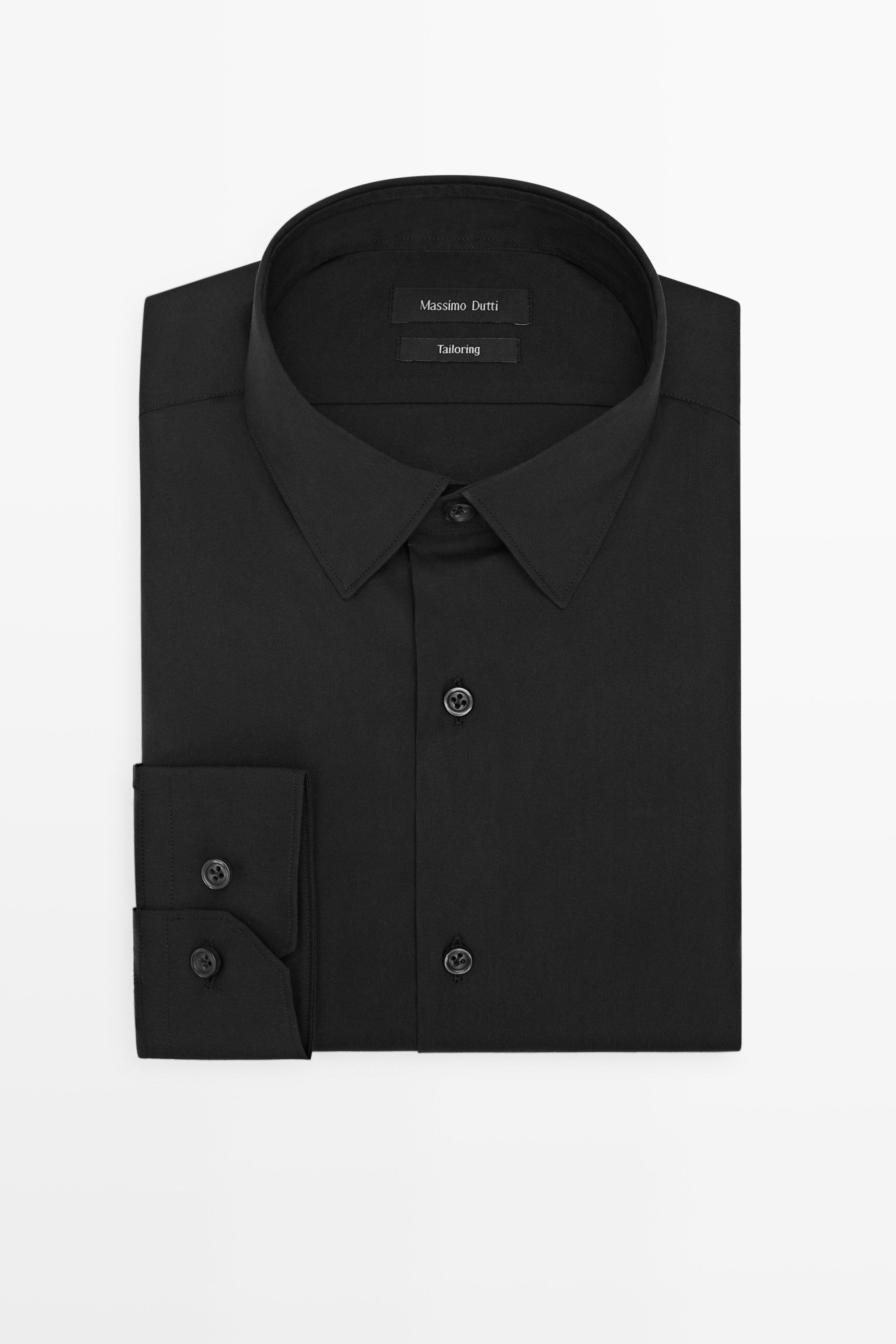 Slim fit stretch shirt — Black