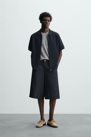 CHAQUETA ESTRUCTURA CREMALLERA - Marino de Zara