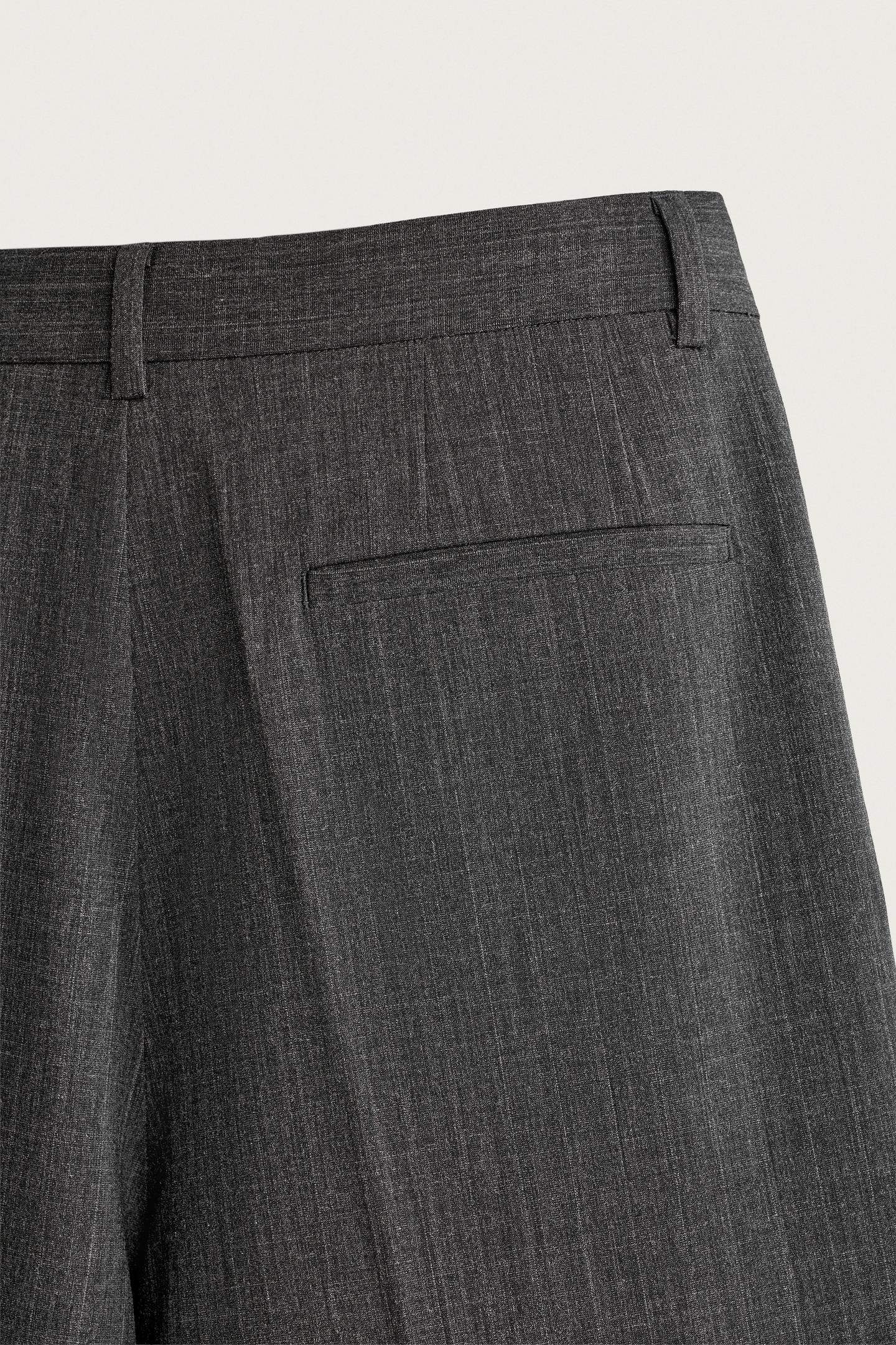 Мужские брюки Zara Relaxed-Fit Pleated, цвет: Серый — фото 10