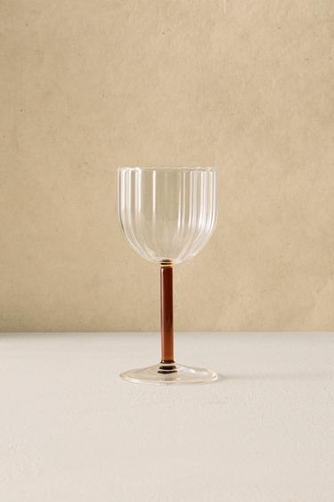 Zara BOROSILICATE GLASS WITH COLORED STEM - Red