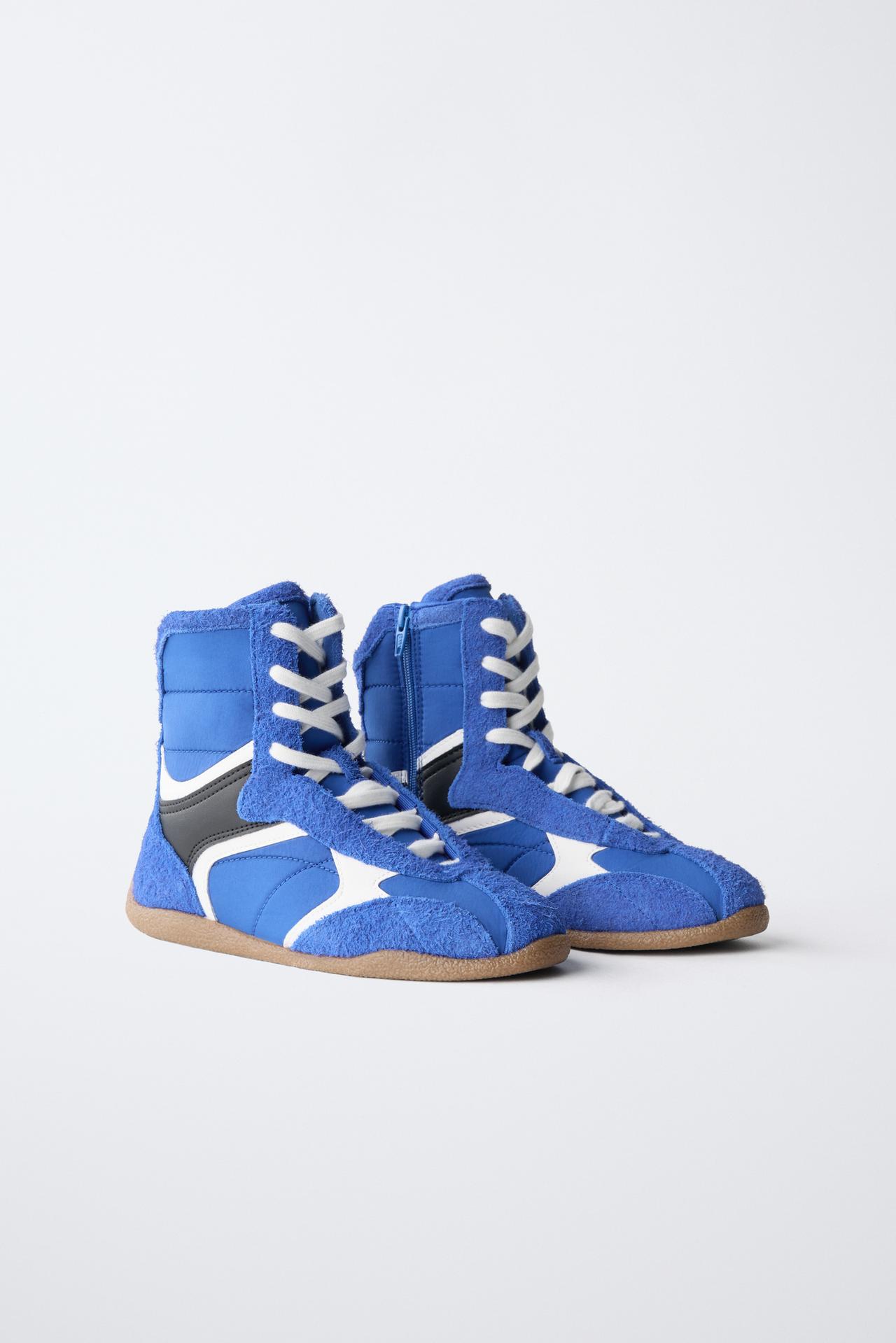 PADDED SNEAKER BOOTS — Blue