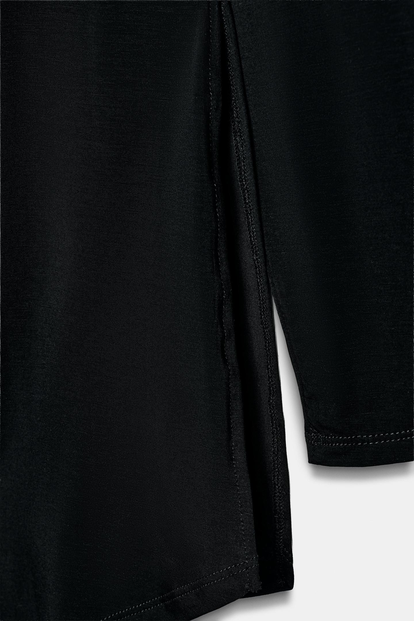 Женский топ Zara Asymmetrical Long Top, цвет: Чёрный — фото 3