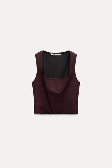 TOP MANGA SISA ZW COLLECTION - Burgundy de Zara
